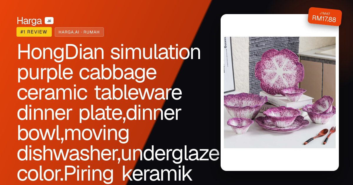 HongDian simulation purple cabbage ceramic tableware dinner plate,dinner bowl,moving dishwasher,underglaze color.Piring keramik rumah dengan sayur-sayuran tiruan yang cantik,berbentuk mangkuk kubis ungu,Seramik Hiasan Meja Makan Desain Unik. review