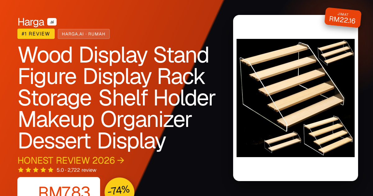 Wood Display Stand Figure Display Rack Storage Shelf Holder Makeup Organizer Dessert Display review