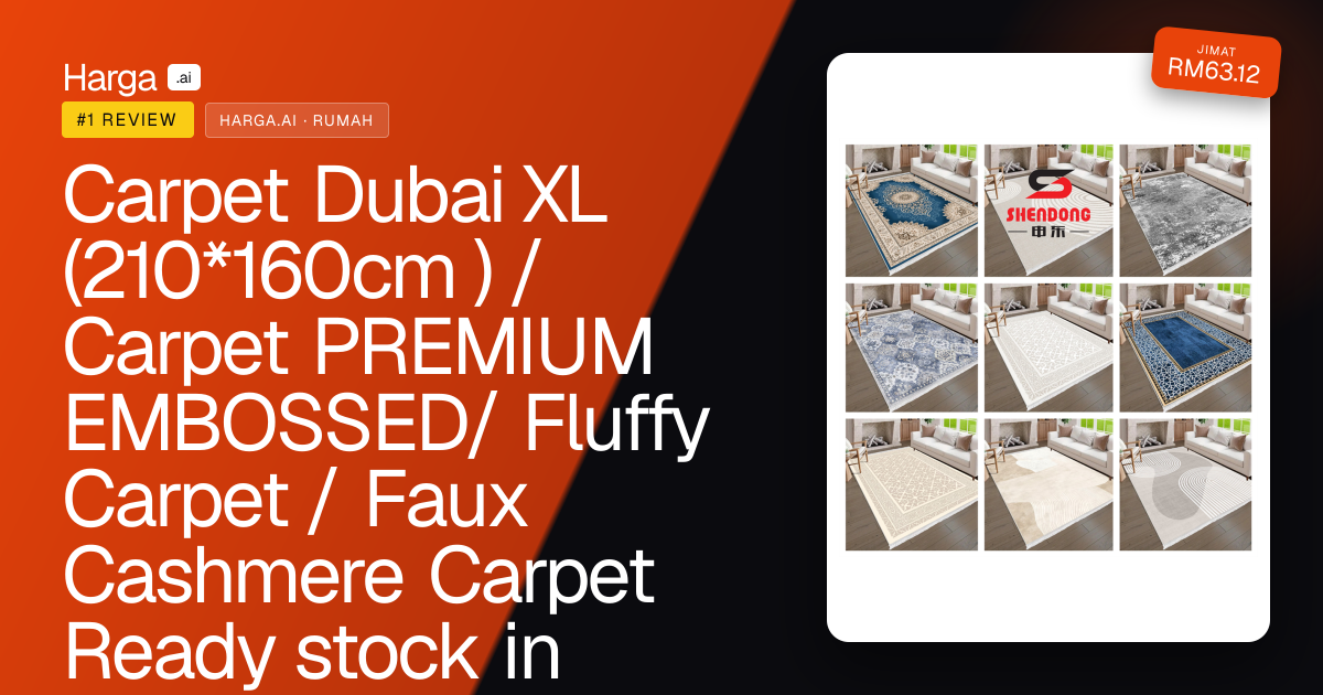 Carpet Dubai  XL (210*160cm ) / Carpet PREMIUM EMBOSSED/ Fluffy Carpet / Faux Cashmere Carpet Ready stock in Kelang !! review