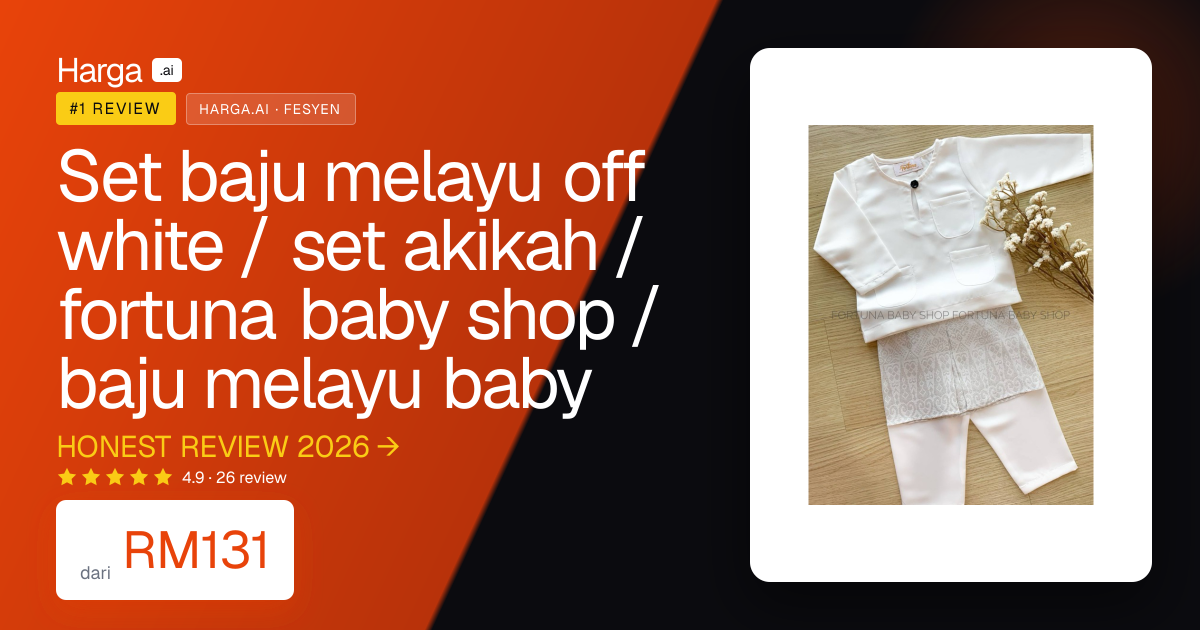 Set baju melayu off white / set akikah / fortuna baby shop / baju melayu baby review