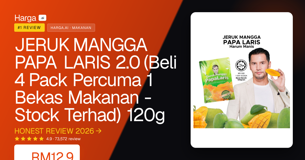 JERUK MANGGA PAPA LARIS 2.0  (Beli 4 Pack Percuma 1 Bekas Makanan - Stock Terhad) 120g review