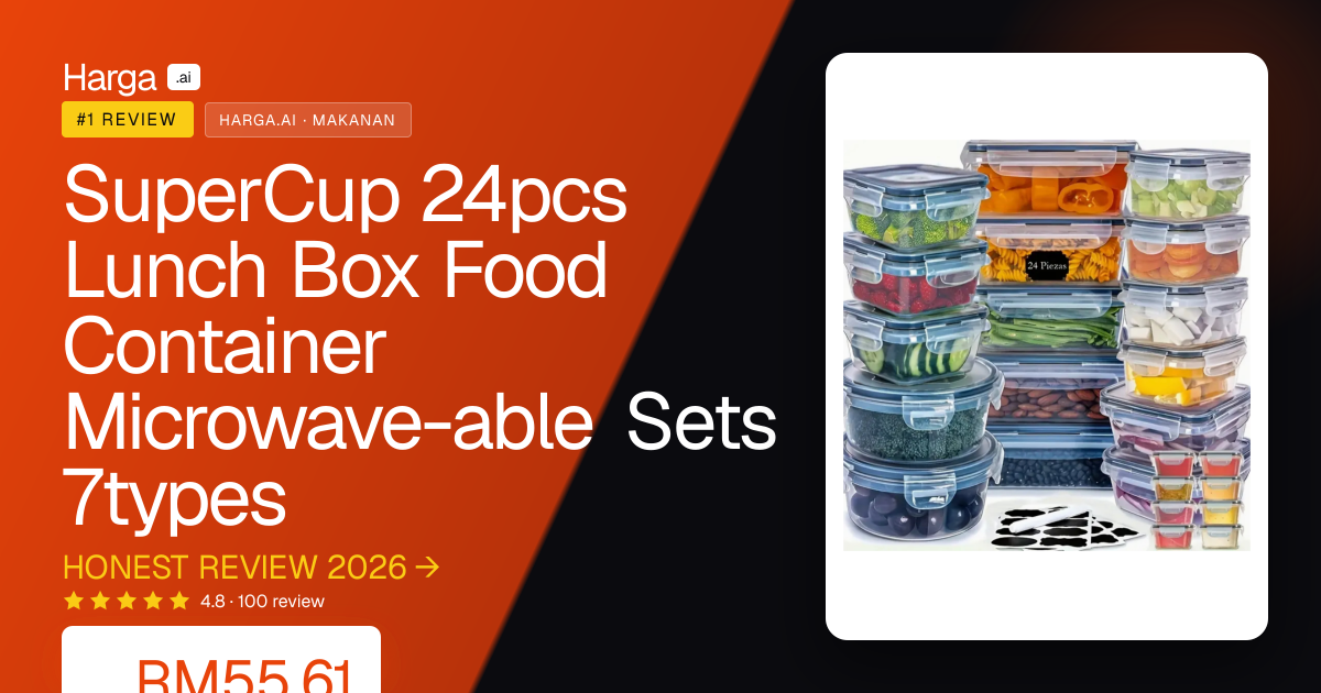 SuperCup  24pcs Lunch Box Food Container Microwave-able Sets 7types review