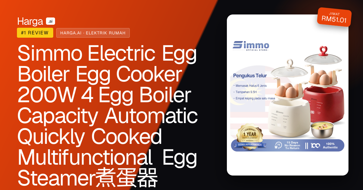 Simmo Electric Egg Boiler Egg Cooker 200W 4 Egg Boiler Capacity Automatic Quickly Cooked Multifunctional Egg Steamer煮蛋器 review