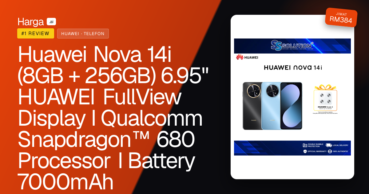Huawei Nova 14i (8GB + 256GB) 6.95" HUAWEI FullView Display I Qualcomm Snapdragon™ 680 Processor I Battery 7000mAh review
