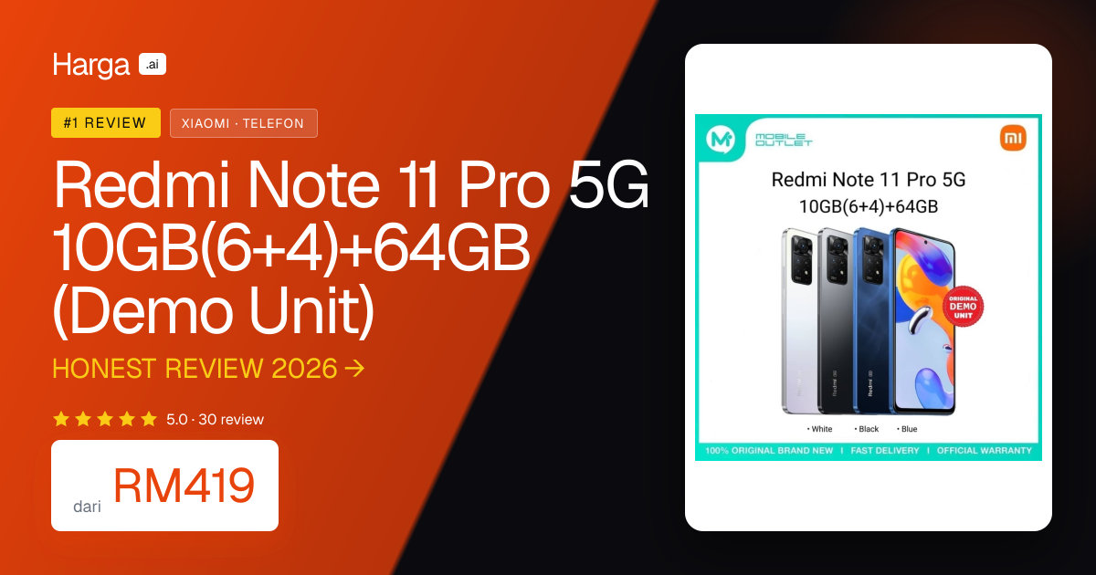 Redmi Note 11 Pro 5G 10GB(6+4)+64GB (Demo Unit) review
