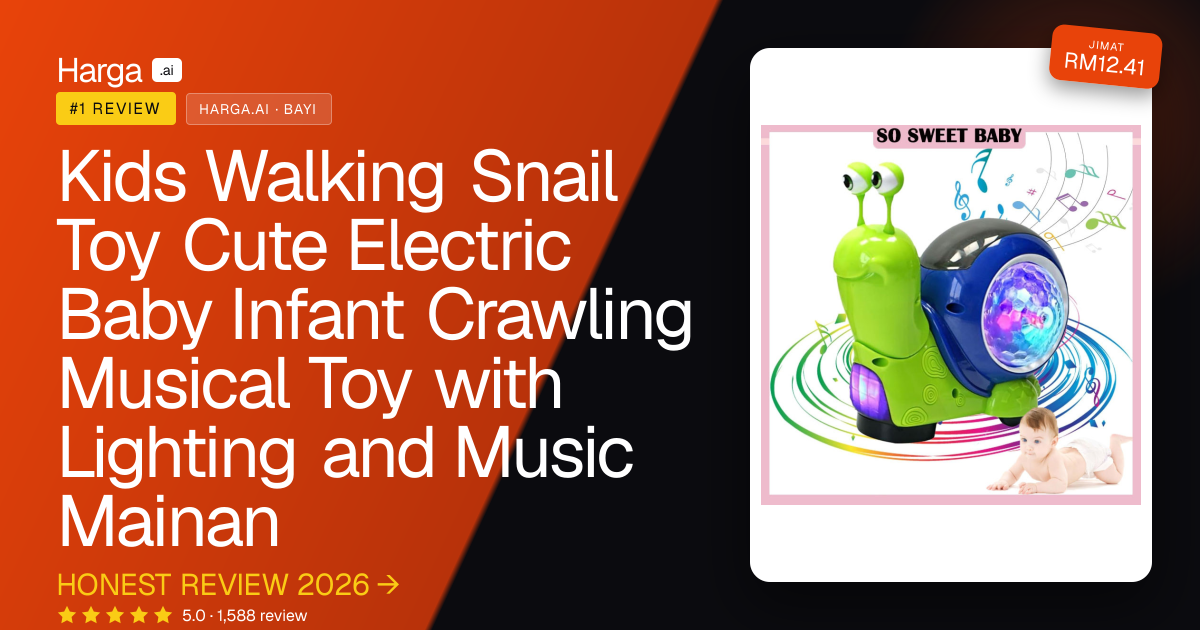Kids Walking Snail Toy Cute Electric Baby Infant Crawling Musical Toy with Lighting and Music Mainan review