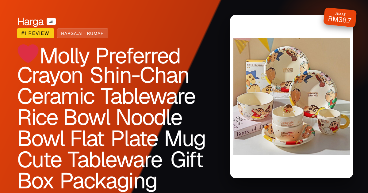❤Molly Preferred Crayon Shin-Chan Ceramic Tableware Rice Bowl Noodle Bowl Flat Plate Mug Cute Tableware Gift Box Packaging Microwave Available review