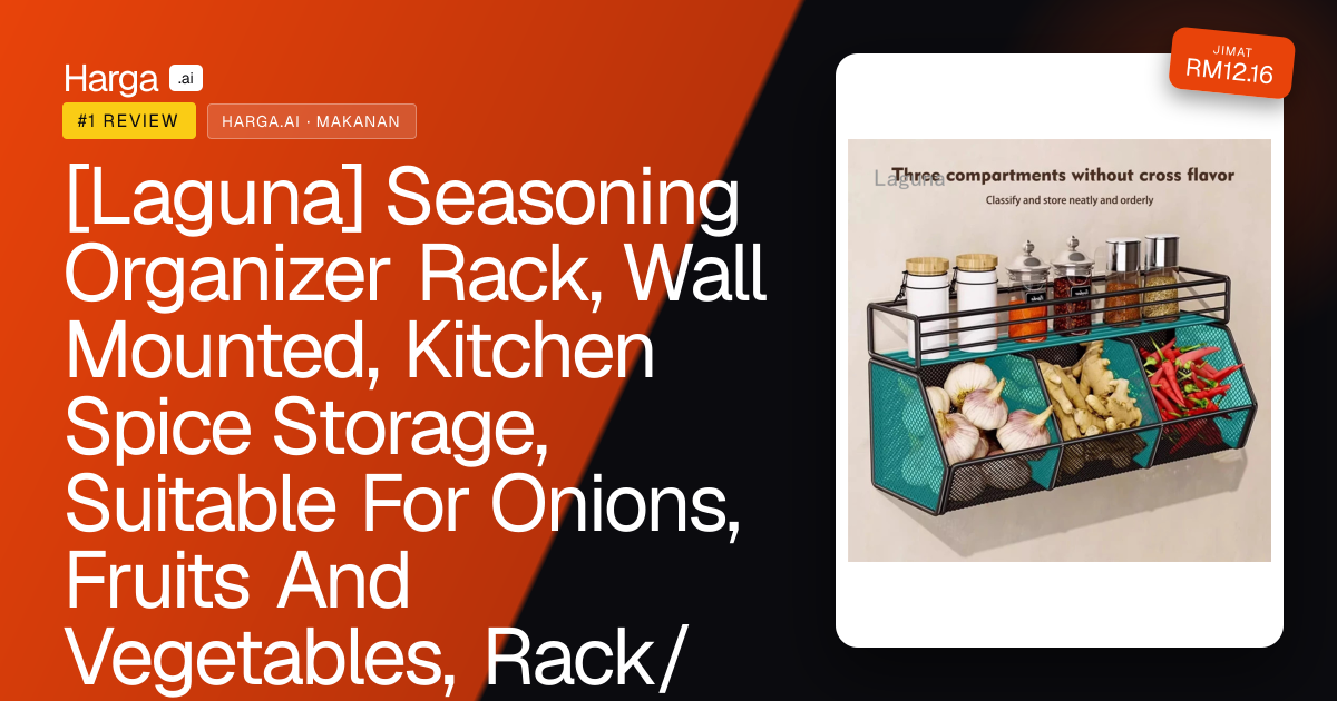 [Laguna] Seasoning Organizer Rack, Wall Mounted, Kitchen Spice Storage, Suitable For Onions, Fruits And Vegetables, Rack/Rak Penyusun Perasa, Dipasang di Dinding, Penyimpanan Rempah Dapur, Sesuai untuk Bawang, Buah-buahan dan Sayur-sayuran, Rak/葱姜收纳篮 review