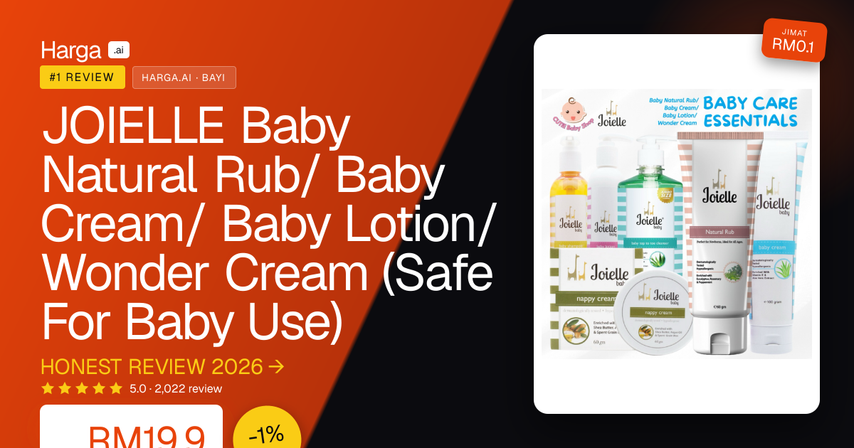 JOIELLE Baby Natural Rub/ Baby Cream/ Baby Lotion/ Wonder Cream (Safe For Baby Use) review