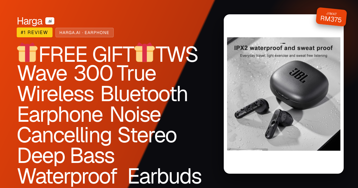 🎁FREE GIFT🎁TWS Wave 300 True Wireless Bluetooth Earphone Noise Cancelling Stereo Deep Bass Waterproof Earbuds review