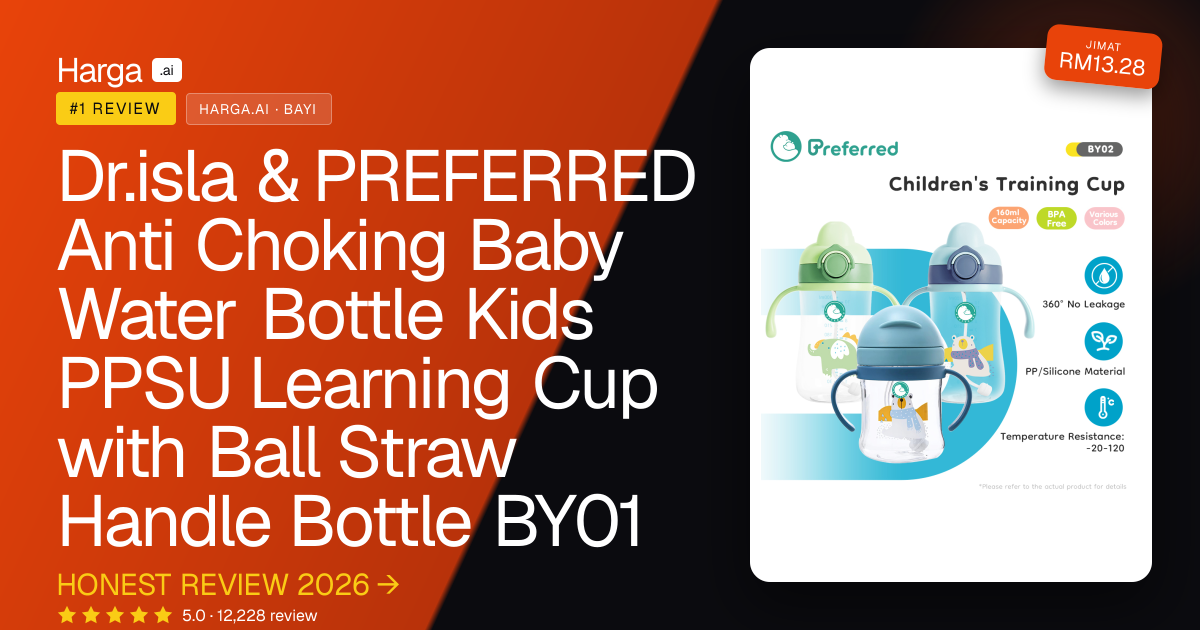 Dr.isla & PREFERRED Anti Choking Baby Water Bottle Kids PPSU Learning Cup with Ball Straw Handle Bottle BY01 review
