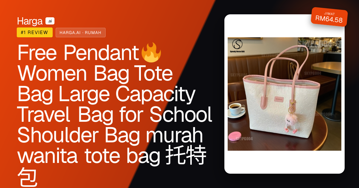 Free Pendant🔥Women Bag Tote Bag  Large Capacity Travel Bag for School Shoulder Bag murah wanita tote bag 托特包 review