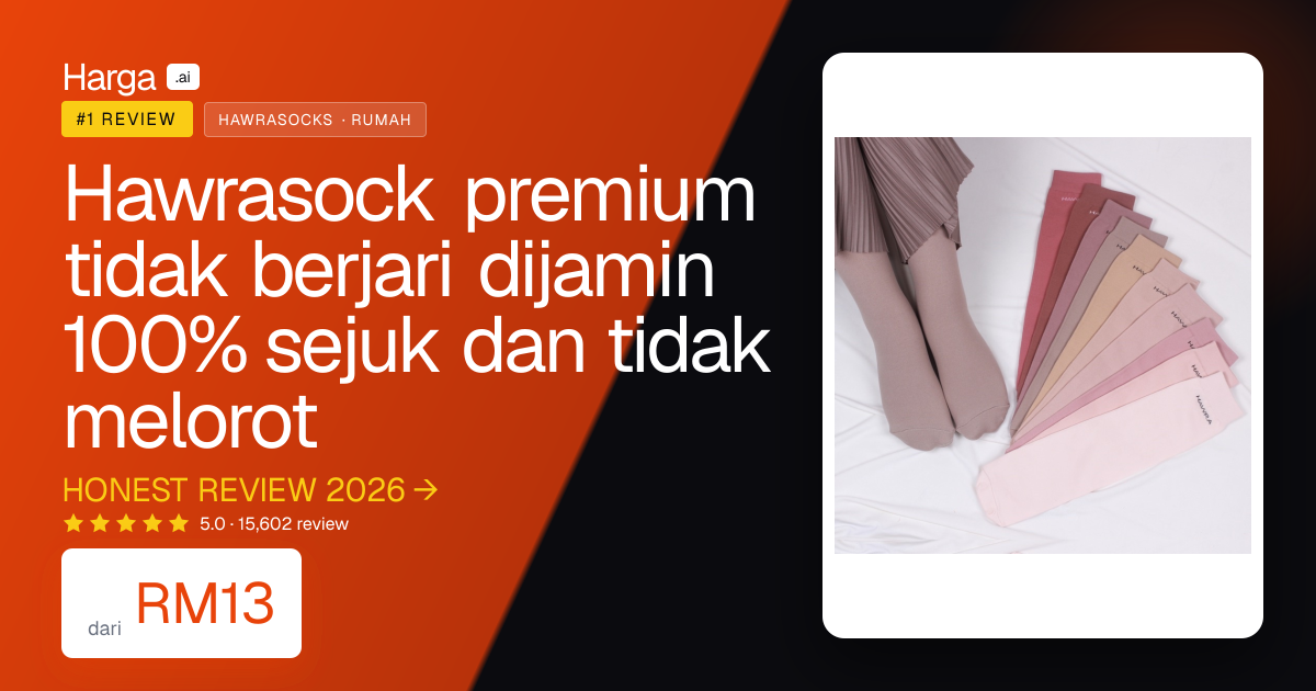 Hawrasock premium tidak berjari dijamin 100% sejuk dan tidak melorot review