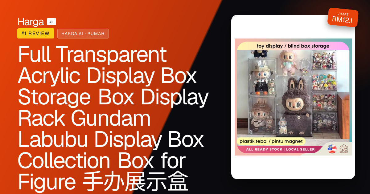 Full Transparent Acrylic Display Box Storage Box Display Rack Gundam Labubu Display Box Collection Box for Figure 手办展示盒 review