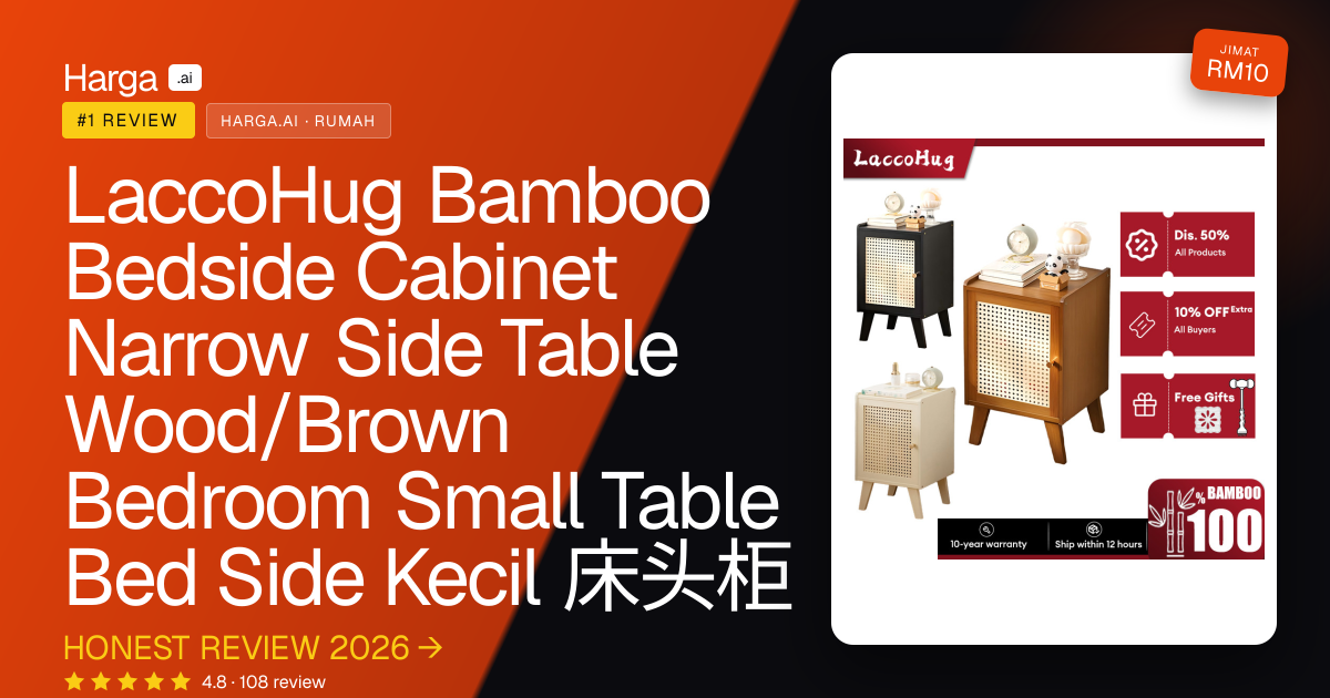 LaccoHug Bamboo Bedside Cabinet Narrow Side Table Wood/Brown Bedroom Small Table Bed Side Kecil 床头柜 review