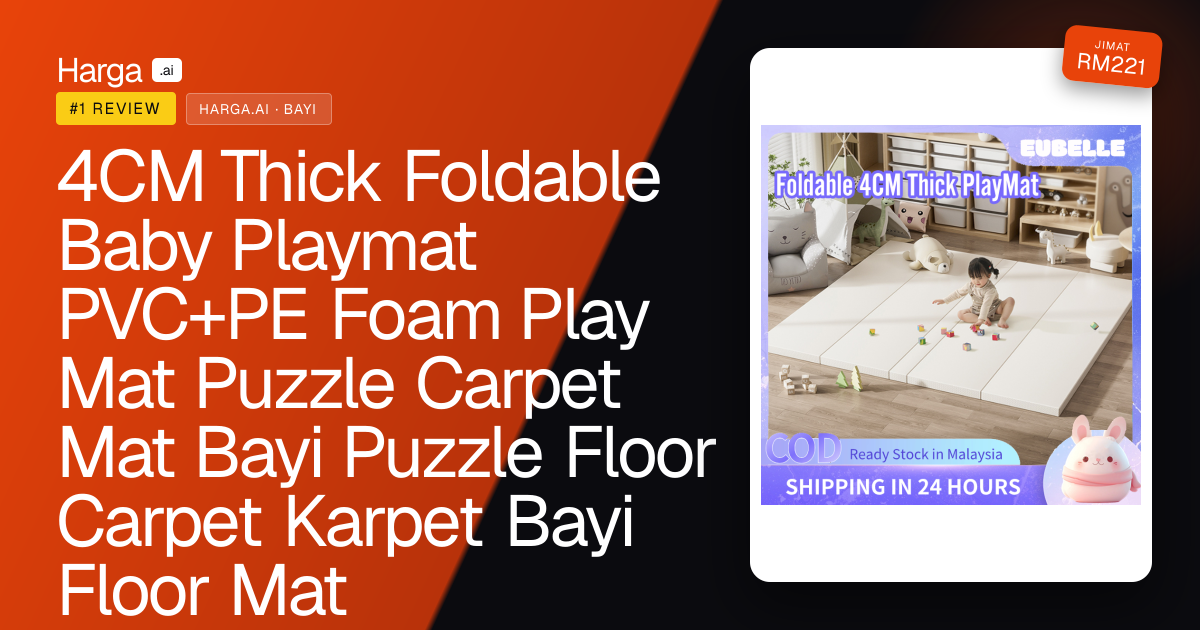 4CM  Thick Foldable Baby Playmat PVC+PE Foam Play Mat Puzzle Carpet Mat Bayi Puzzle Floor Carpet Karpet Bayi Floor Mat review