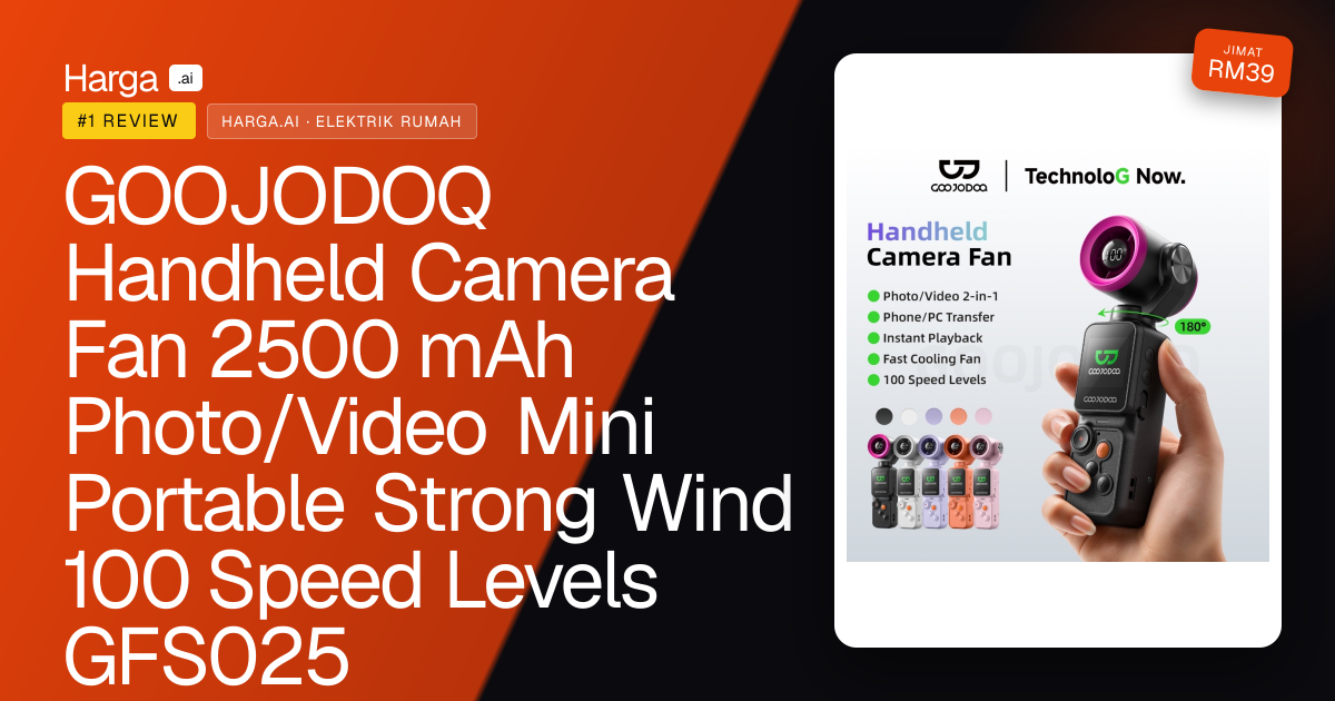 GOOJODOQ Handheld Camera Fan 2500 mAh Photo/Video Mini Portable Strong Wind 100 Speed Levels GFS025 review