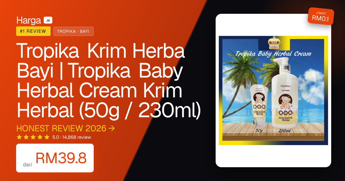 Tropika Krim Herba Bayi | Tropika Baby Herbal Cream Krim Herbal (50g / 230ml) review