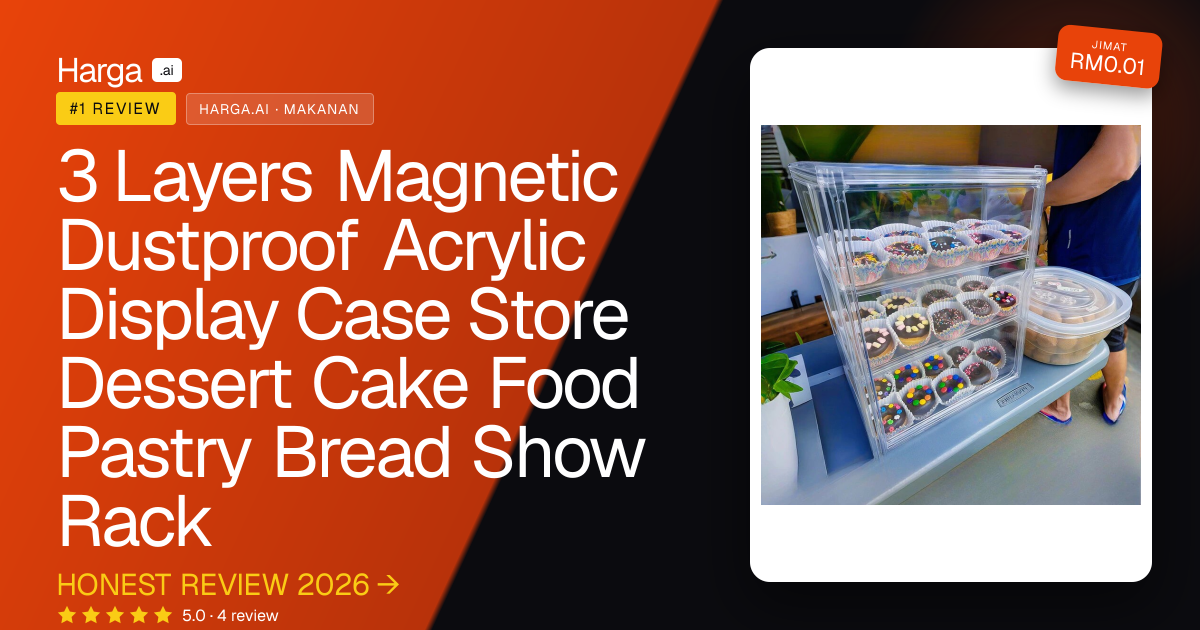 3 Layers Magnetic Dustproof Acrylic Display Case Store Dessert Cake Food Pastry Bread Show Rack review
