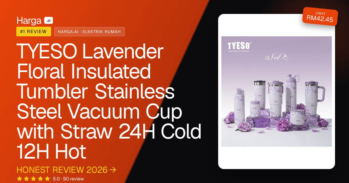 TYESO Lavender Floral Insulated Tumbler Stainless Steel Vacuum Cup with Straw 24H Cold 12H Hot review
