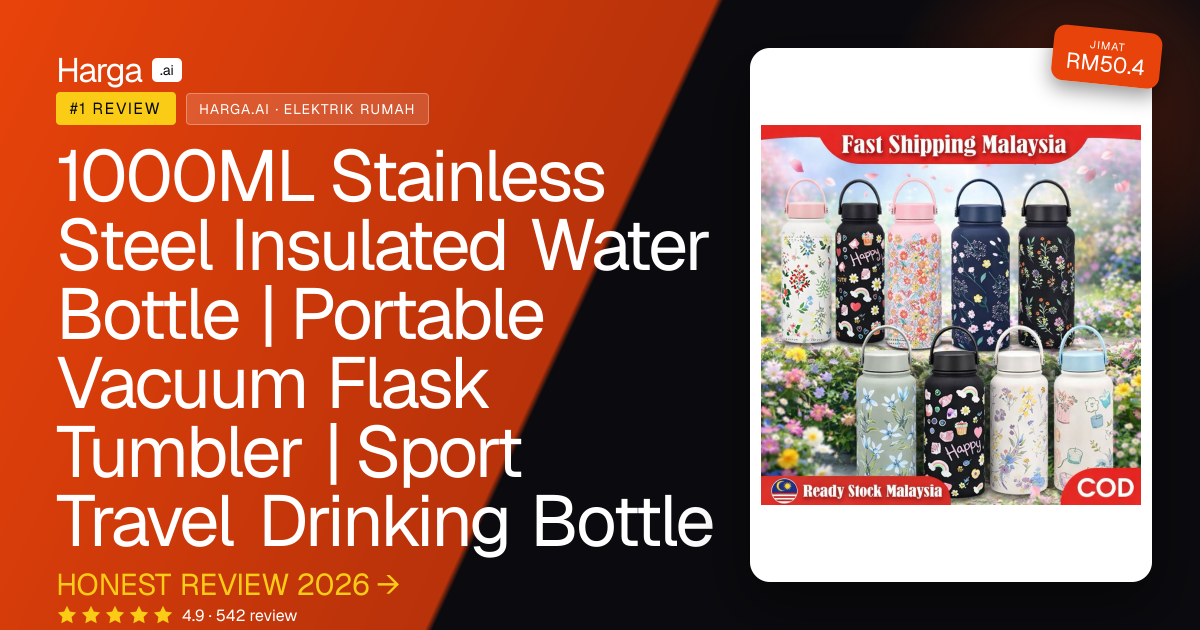 1000ML Stainless Steel Insulated Water Bottle | Portable Vacuum Flask Tumbler | Sport Travel Drinking Bottle review