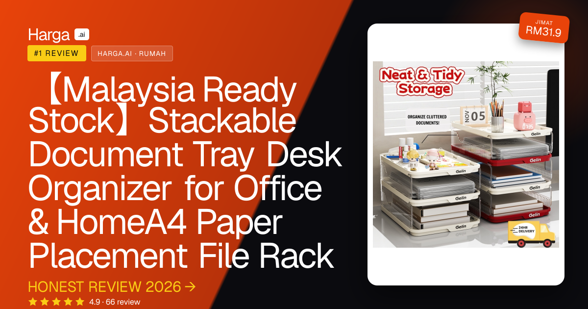 【Malaysia Ready Stock】Stackable Document Tray Desk Organizer for Office & HomeA4 Paper Placement File Rack review