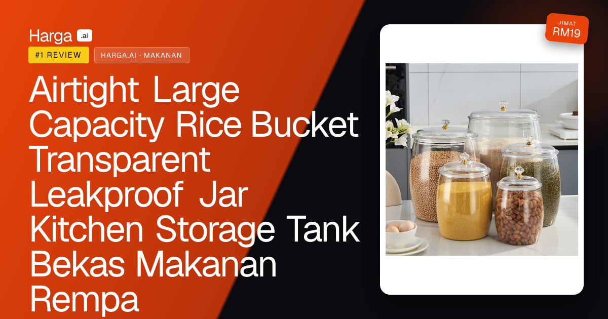 Airtight Large Capacity Rice Bucket Transparent Leakproof Jar Kitchen Storage Tank Bekas Makanan Rempa review