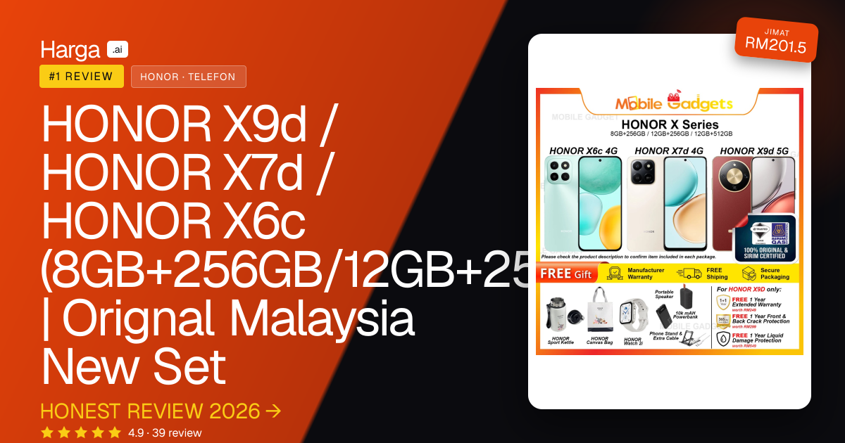 HONOR X9d / HONOR X7d / HONOR X6c (8GB+256GB/12GB+256GB/512GB) | Orignal Malaysia New Set review