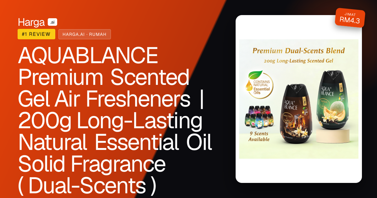 AQUABLANCE Premium Scented Gel Air Fresheners | 200g Long-Lasting Natural Essential Oil Solid Fragrance ( Dual-Scents ) review
