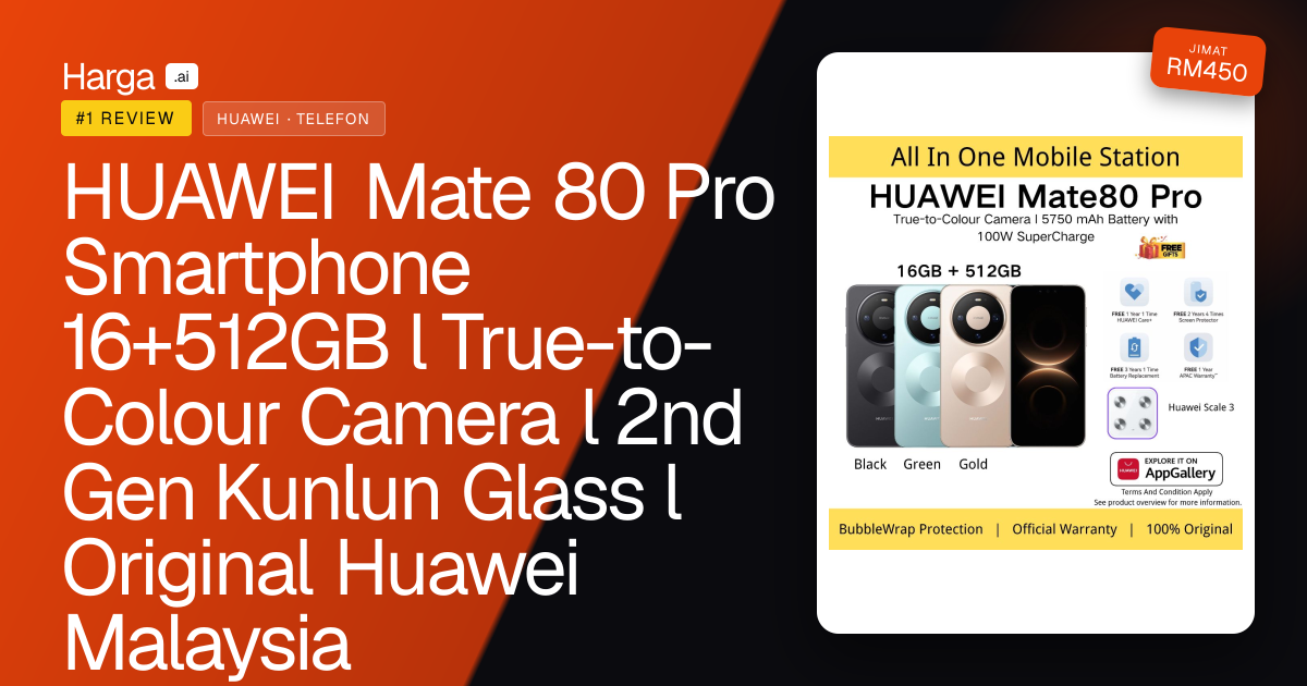 HUAWEI Mate 80 Pro Smartphone 16+512GB l True-to-Colour Camera l 2nd Gen Kunlun Glass l Original Huawei Malaysia review