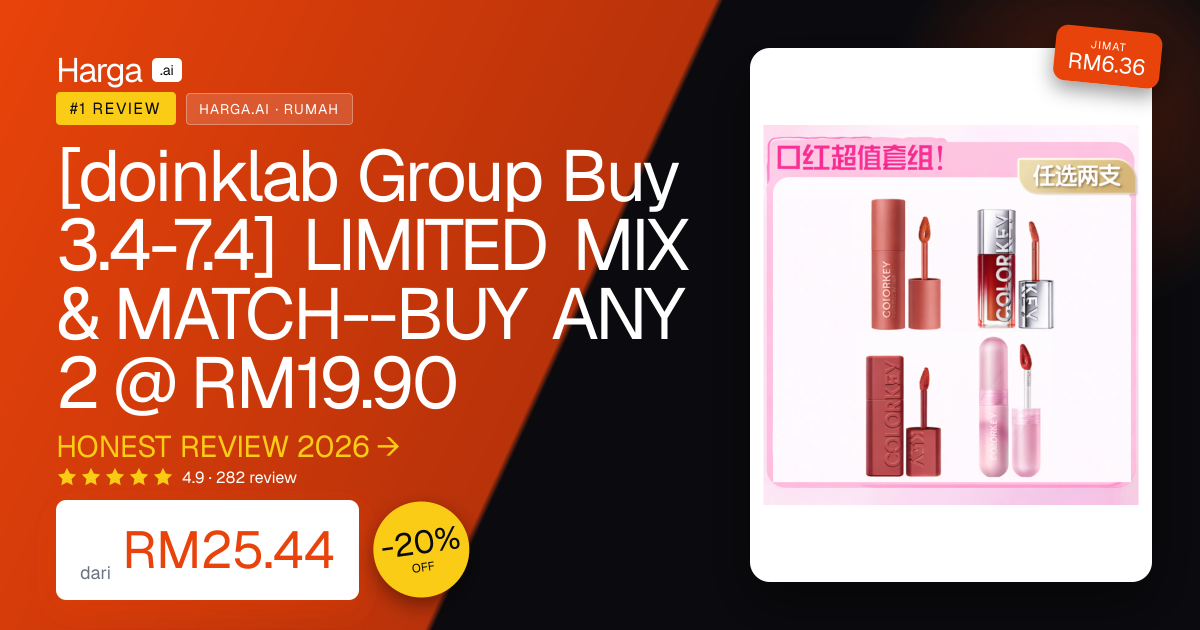 [doinklab Group Buy 3.4-7.4] LIMITED MIX & MATCH--BUY ANY 2 @ RM19.90 review