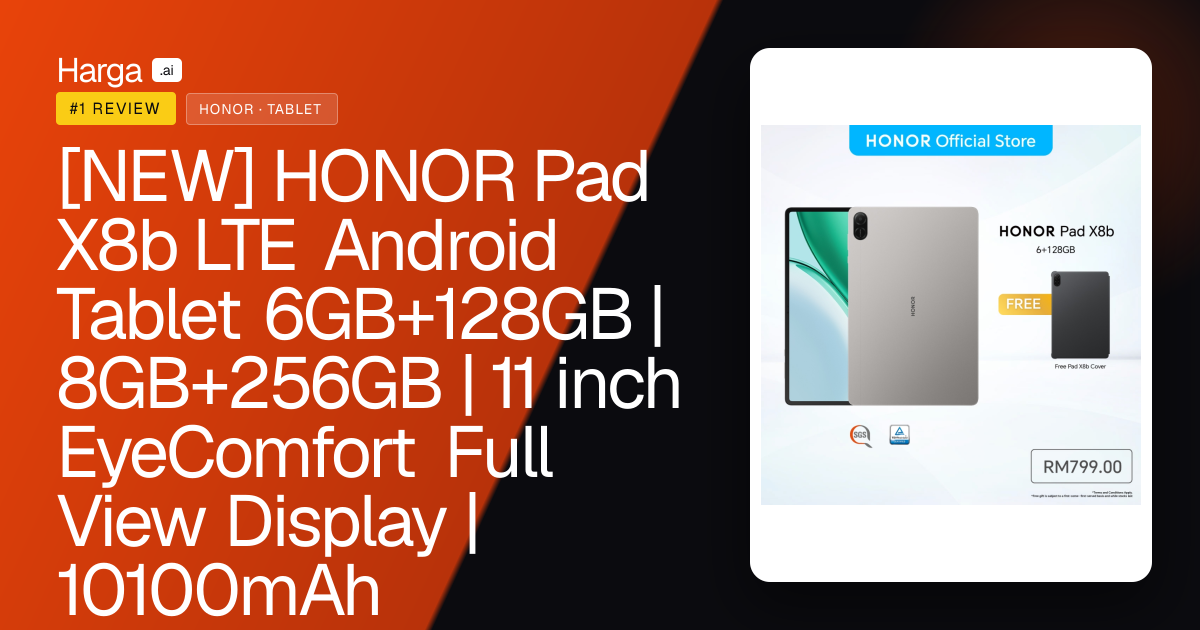 [NEW] HONOR Pad X8b LTE Android Tablet 6GB+128GB | 8GB+256GB | 11 inch EyeComfort Full View Display | 10100mAh review