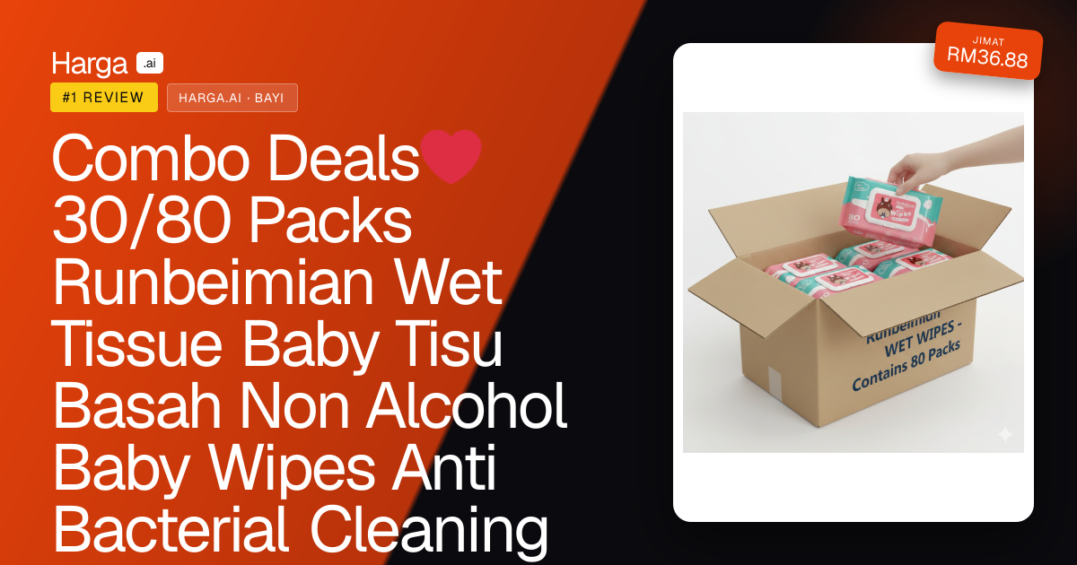 Combo Deals❤️30/80 Packs Runbeimian Wet Tissue Baby Tisu Basah Non Alcohol Baby Wipes Anti Bacterial Cleaning Tissue review