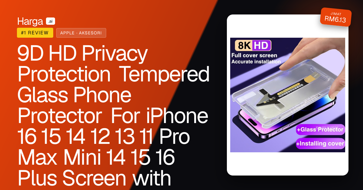 9D HD Privacy Protection Tempered Glass Phone Protector For iPhone 16 15 14 12 13 11 Pro Max Mini 14 15 16 Plus Screen with Automatic Dust Removal Kit review
