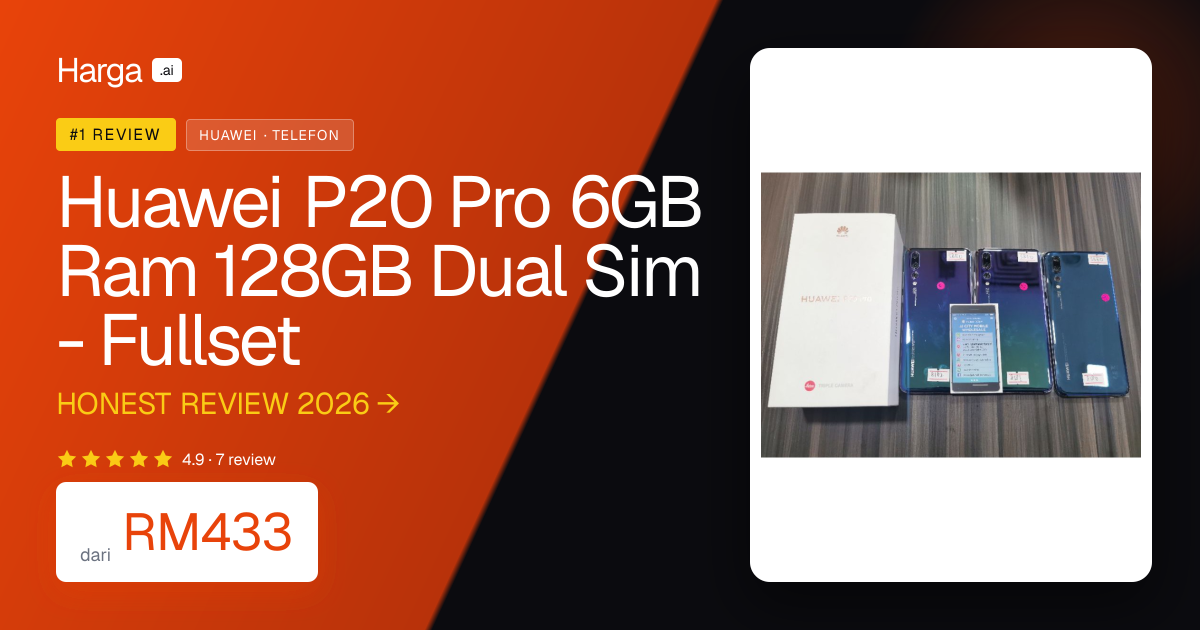 Huawei P20 Pro 6GB Ram 128GB Dual Sim - Fullset review