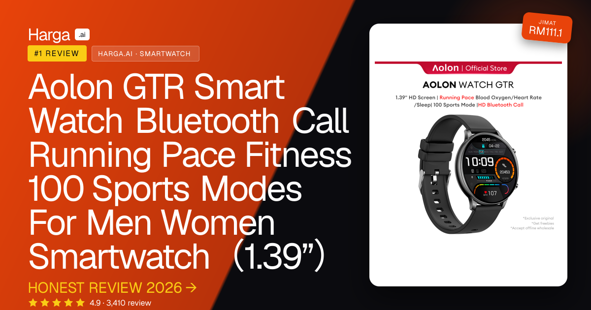 Aolon GTR Smart Watch Bluetooth Call Running Pace Fitness 100 Sports Modes For Men Women Smartwatch（1.39”） review