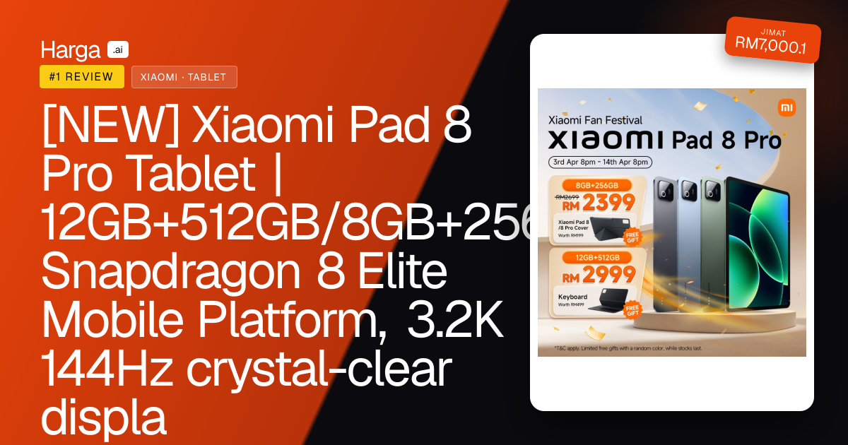 [NEW] Xiaomi Pad 8 Pro Tablet |12GB+512GB/8GB+256GB, Snapdragon 8 Elite Mobile Platform, 3.2K 144Hz crystal-clear displa review