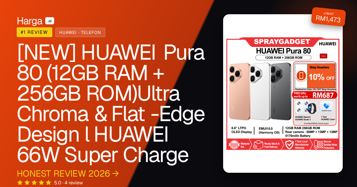[NEW] HUAWEI Pura 80 (12GB RAM + 256GB ROM)Ultra Chroma & Flat -Edge Design l HUAWEI 66W Super Charge review
