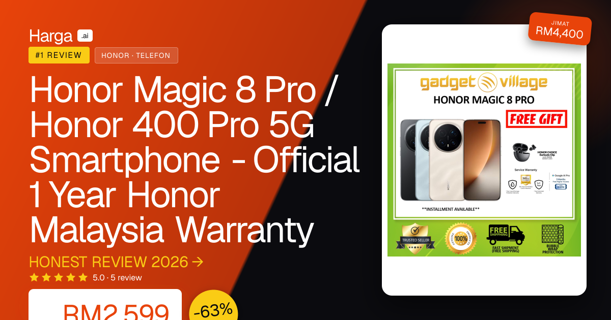 Honor Magic 8 Pro / Honor 400 Pro 5G Smartphone - Official 1 Year Honor Malaysia Warranty review