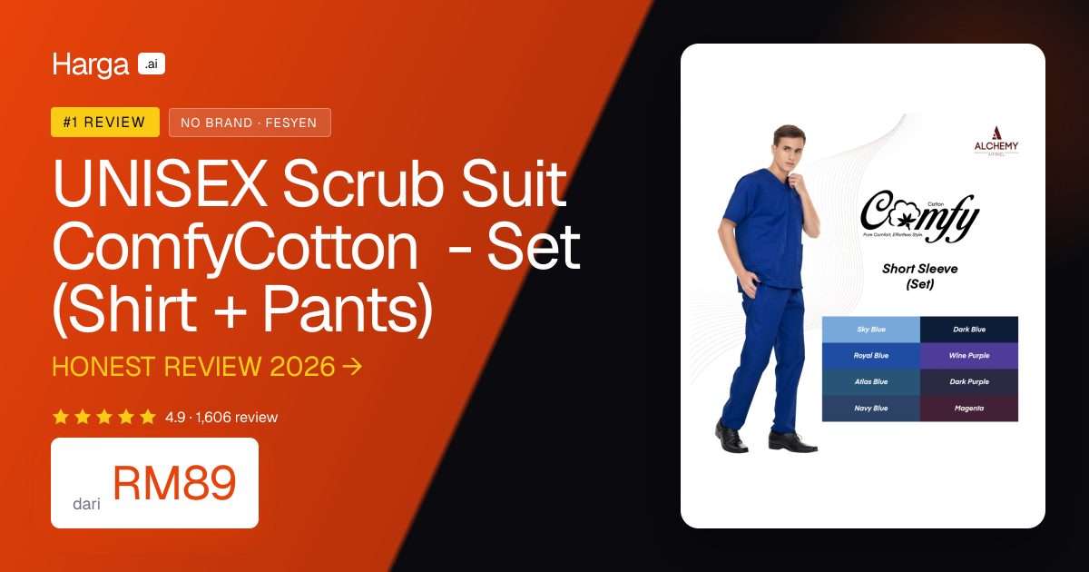 UNISEX Scrub Suit ComfyCotton - Set (Shirt + Pants) review