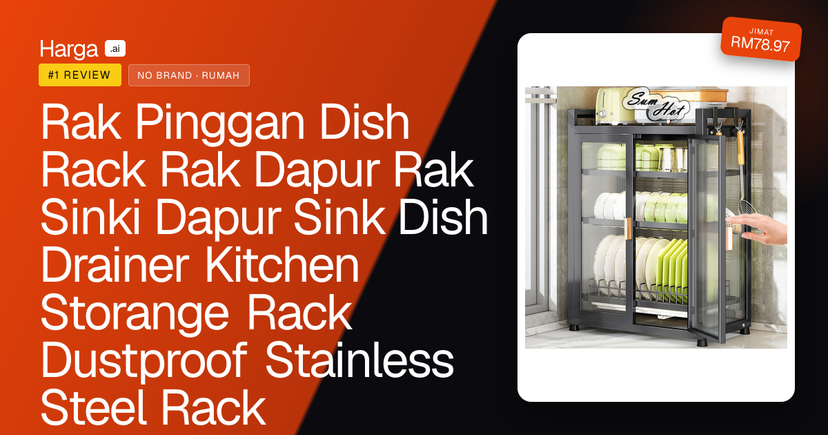 Rak Pinggan Dish Rack Rak Dapur Rak Sinki Dapur Sink Dish Drainer Kitchen Storange Rack Dustproof Stainless Steel Rack review