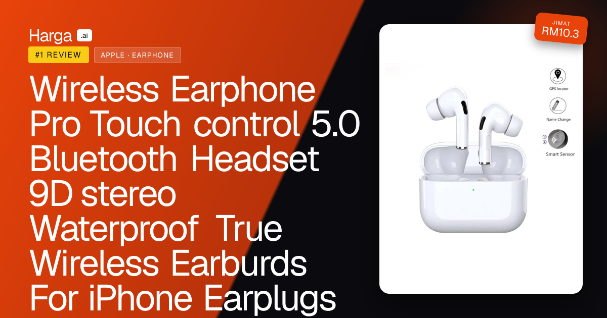 Wireless Earphone Pro Touch control 5.0 Bluetooth Headset 9D stereo Waterproof True Wireless Earburds For iPhone Earplugs review