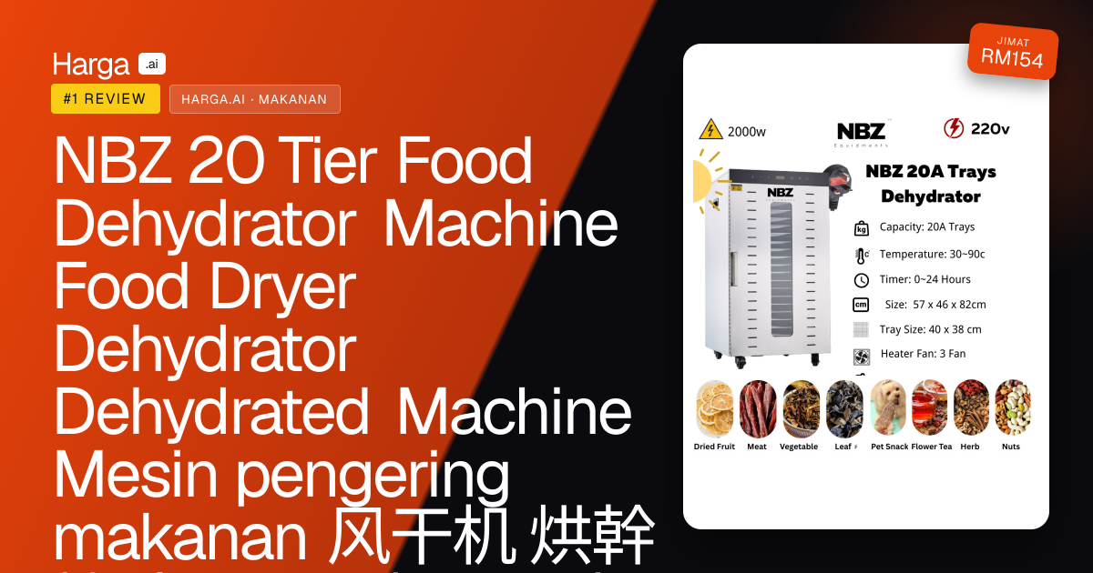NBZ 20 Tier Food Dehydrator Machine Food Dryer Dehydrator Dehydrated Machine Mesin pengering makanan  风干机 烘幹機 食品果干机 干果机 review