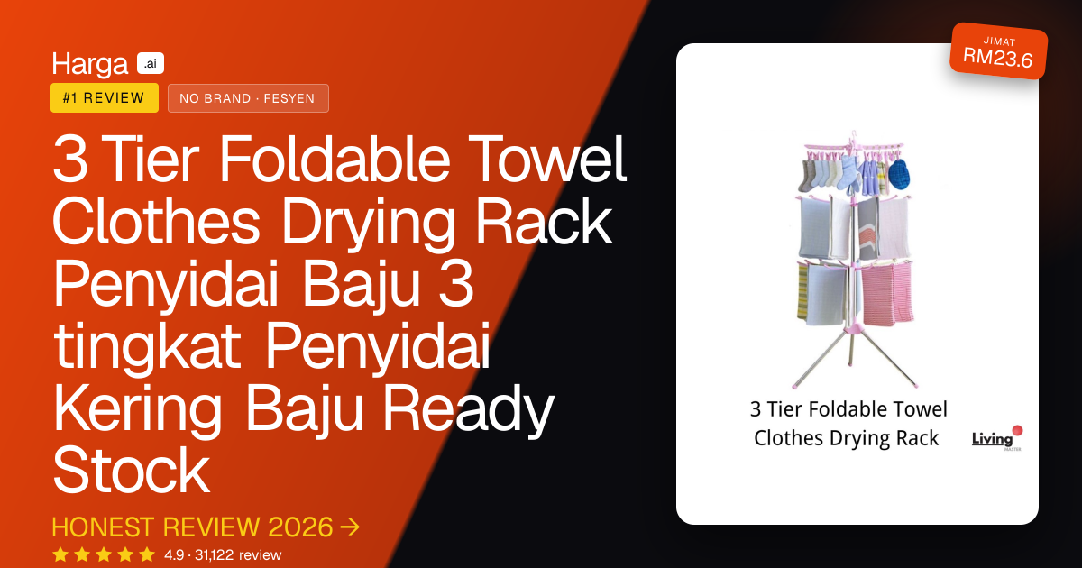 3 Tier Foldable Towel Clothes Drying Rack Penyidai Baju 3 tingkat Penyidai Kering Baju Ready Stock review