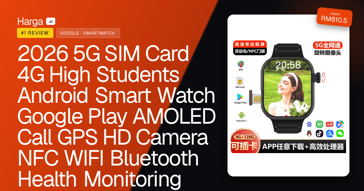 2026  5G  SIM Card 4G High Students Android Smart Watch  Google Play AMOLED Call GPS HD Camera NFC WIFI Bluetooth Health Monitoring Sports Men Women Smart Watch review
