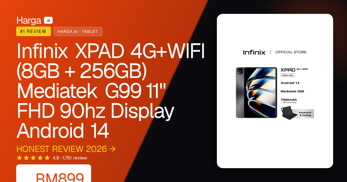Infinix XPAD 4G+WIFI (8GB + 256GB) Mediatek G99 11" FHD 90hz Display Android 14 review