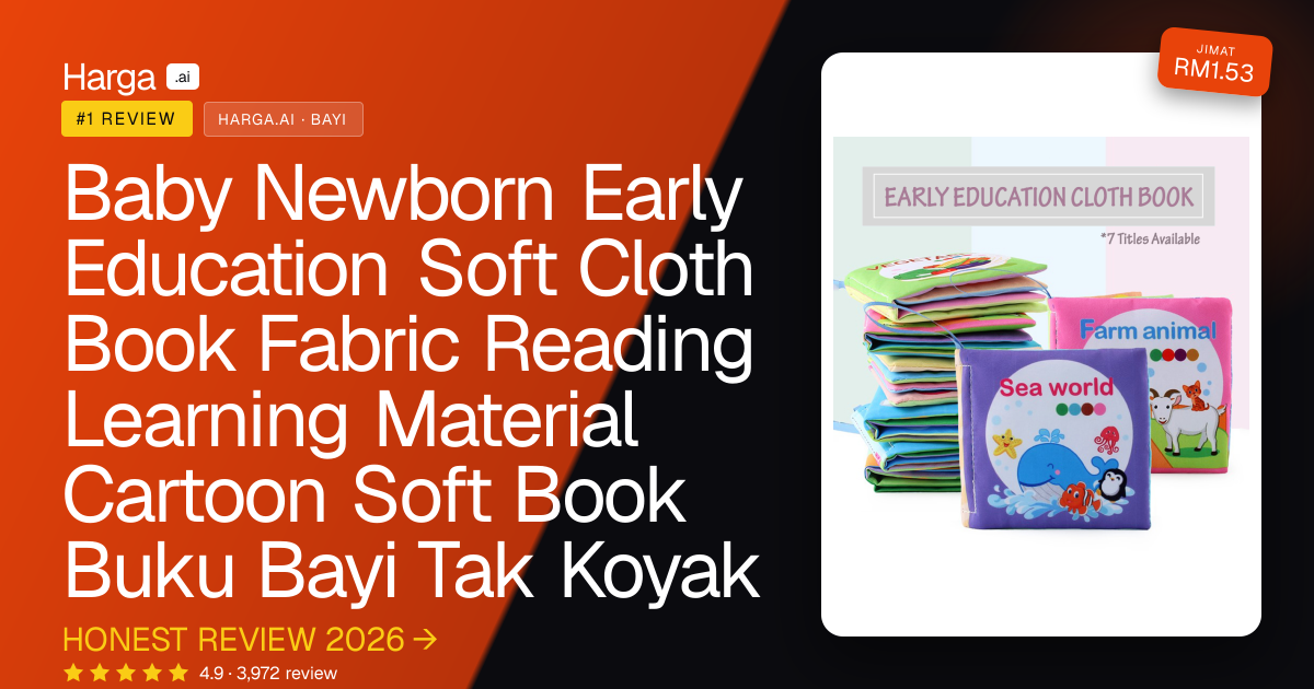 Baby Newborn Early Education Soft Cloth Book Fabric Reading Learning Material Cartoon Soft Book Buku Bayi Tak Koyak review