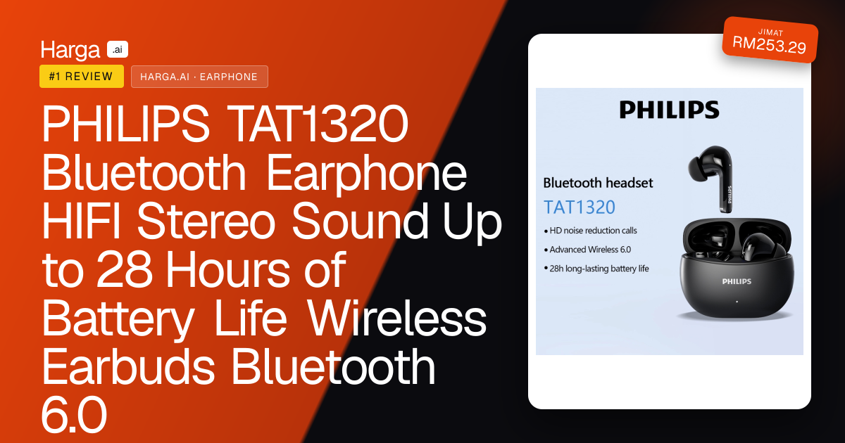 PHILIPS TAT1320 Bluetooth Earphone HIFI Stereo Sound Up to 28 Hours of Battery Life Wireless Earbuds Bluetooth 6.0 review